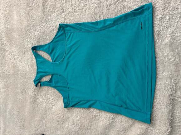 adidas Women's Climalite Essential Racerback Tank Top Turquoise Blue - Picture 6 of 9